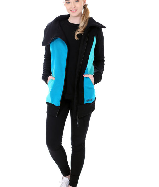 Dospělé dupačky Mikino-kabátek turquoise black