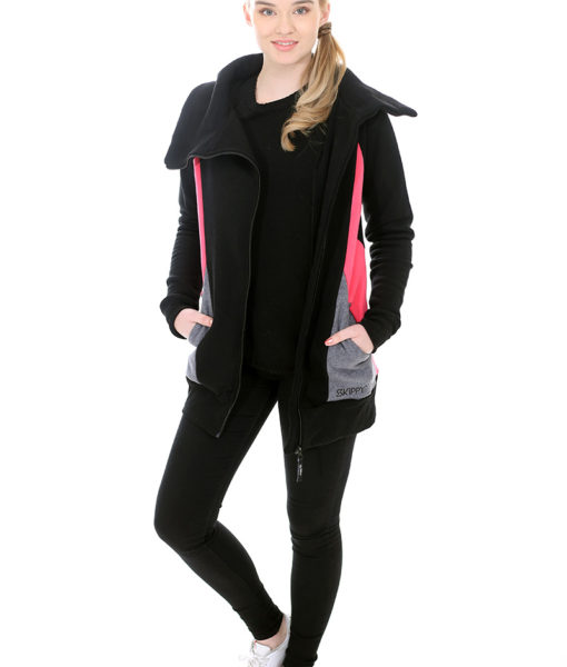 Dospělé dupačky Mikino-kabátek black pink grey