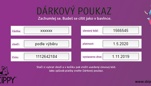 Dospělé dupačky Dárkový poukaz v hodnotě 1000 Kč