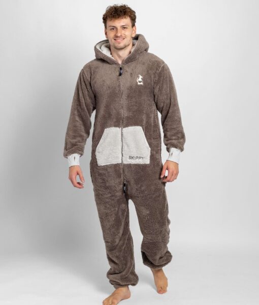 Dospělé dupačky Dupačky teddy šedá kočka