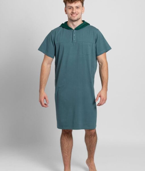 Dospělé dupačky Pánská noční košile dusty pine