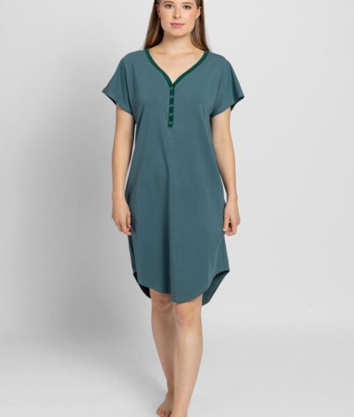 Dospělé dupačky Dámská noční košile dusty pine Dospělé dupačky Dámská noční košile dusty pine